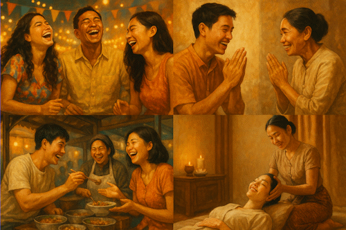 Sanuk: Glück und Lebensfreude in Thailand erleben - Thai Massage Blog Artikel Titelbild