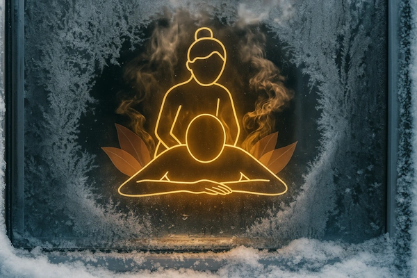 Thai-Massage im Winter in Wien: Warum Wärme, Decken und Öl besonders wichtig sind - Thai Massage Blog Artikel Titelbild
